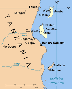 Tanzania zanzibar map
